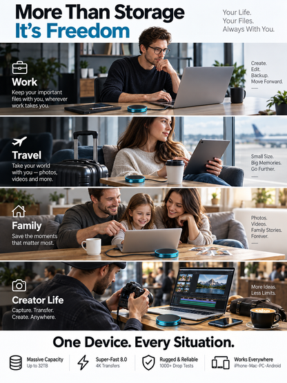 Magnetic Portable SSD – Anti-Lost USB-C External Solid State Drive