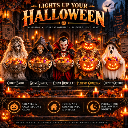 🎃Glowing Halloween Guardian Candy Bowl Collection™ – 5 Spooky Characters for Treats & Decor
