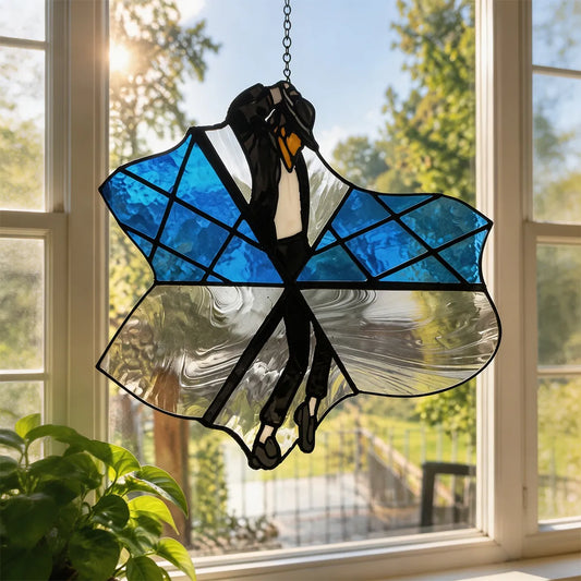 🔥King of Pop Inspired 🕺✨ Handmade Stained Glass Spinner