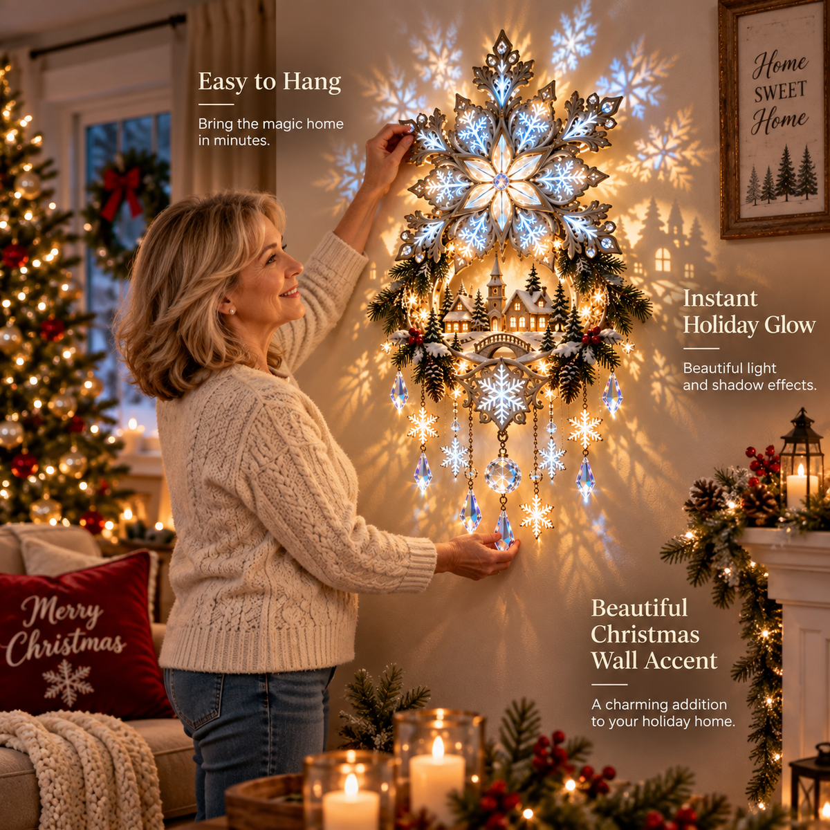 ❄️🎄Snowflake Village Projection Wall Light™ – Bring the Magic of Christmas Home