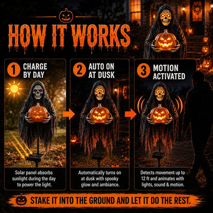 💀 Soul Collector™ Pumpkin Edition Animated Halloween Yard Decoration