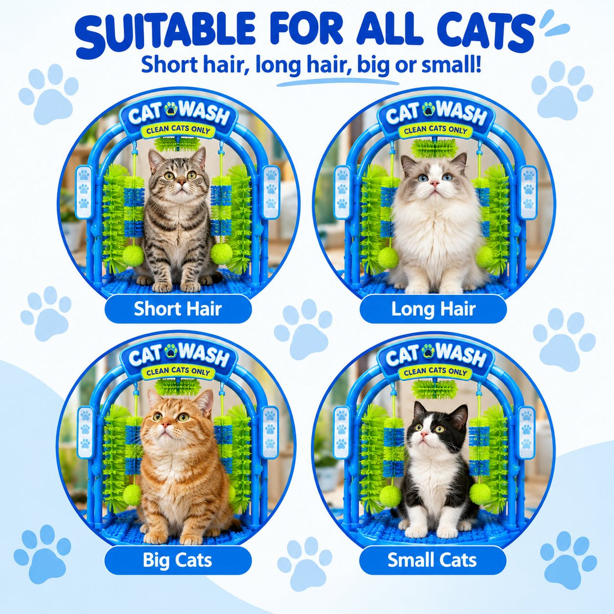 🐱 PurrWash™ Cat Self-Grooming & Play Station