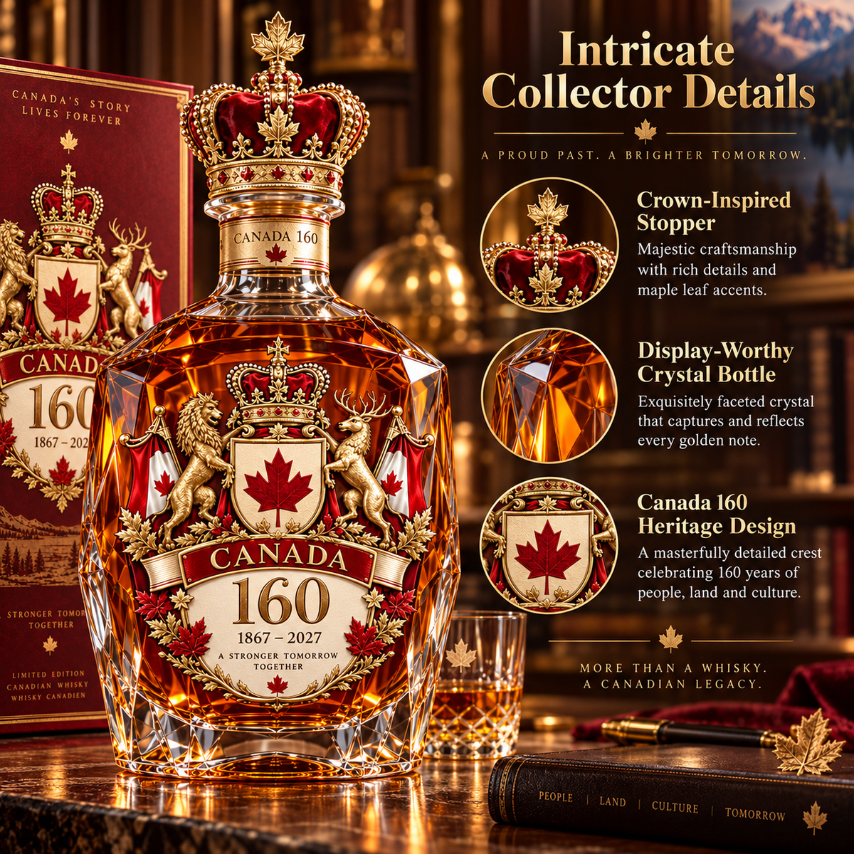 🍁 Canada 160 Heritage Decanter™ – 1867–2027 Commemorative Collector Bottle