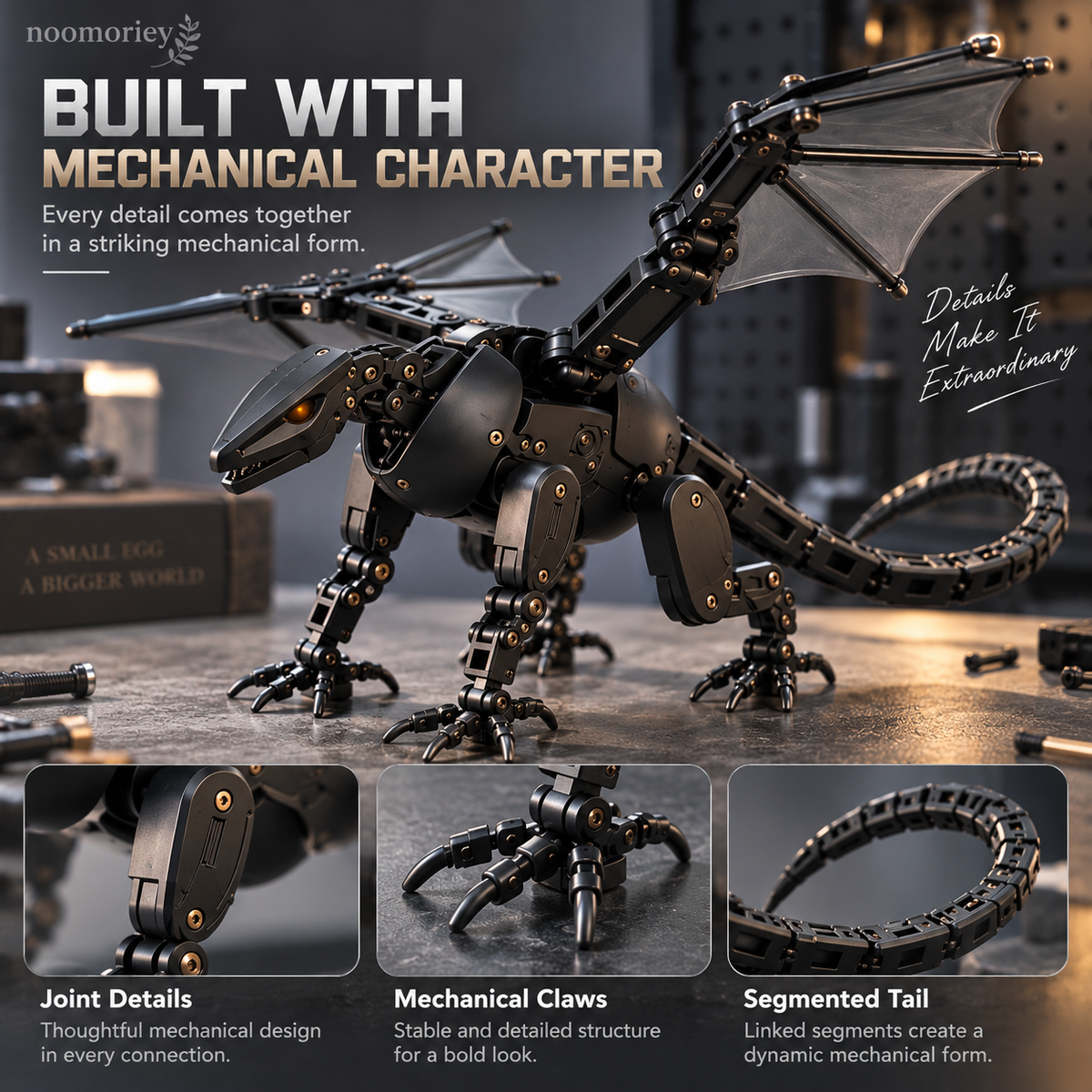 🔥Hot Sale - 50% OFF🔥This Egg Transforms Into a Dragon 🐉 – 2-in-1 Mechanical Dragon Figure