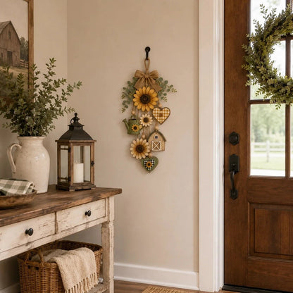 🥳2026 HOT SALE- 50% OFF🌻Rustic Wooden Garden-Themed Hanging Ornament with Remote Control Fairy Lights