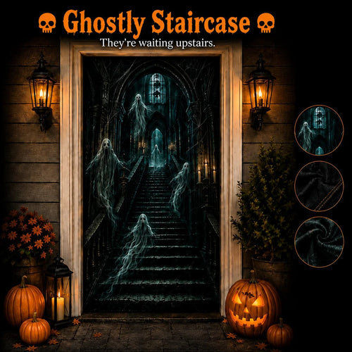 🔥🏷️Buy More, Save More (Up to 20% OFF)🎃Halloween Portal Door Curtain – Realistic Spooky Door Decor