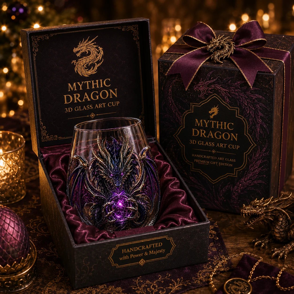 🐉✨ 3D Mythic Dragon Glass Art Cup | Luxury Raised Fantasy Glassware for Whiskey, Home Bar Décor & Legendary Gifts 🎁