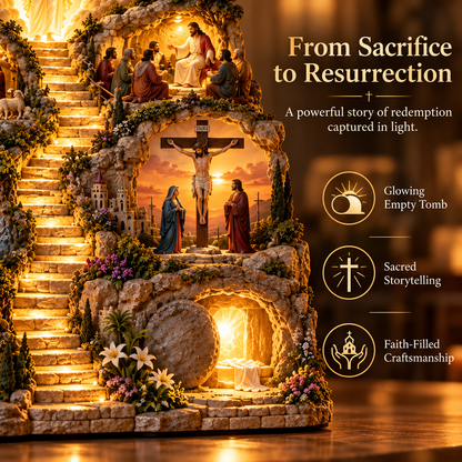 ✝️✨ Journey of Jesus– 3D Lighted Bible Story Sculpture | From His Birth to Resurrection