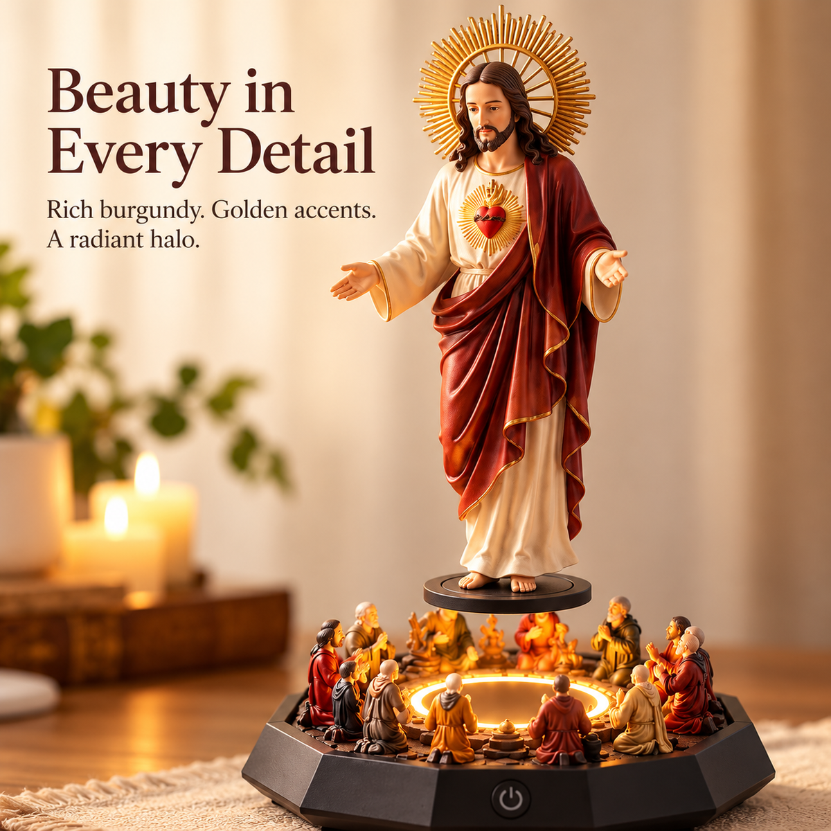 🔥last Day 49% Off🔥- Floating Christ With Led Lighting – A Symbol Of Faith That Enchants