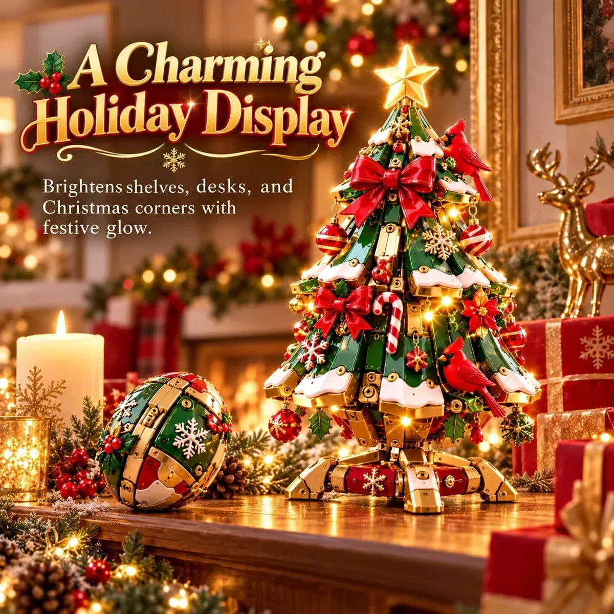 🔥 LAST DAY 50% OFF 🔥 Egg-to-Christmas Tree™ Magical Transforming Toy – Cardinal Christmas Tree Holiday Gift 🎄🎁✨