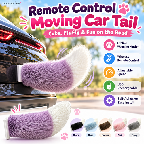 🥳2026 HOT SALE-🐾 Remote Control Moving Car Tail – USB Rechargeable Fluffy Vehicle Decoration