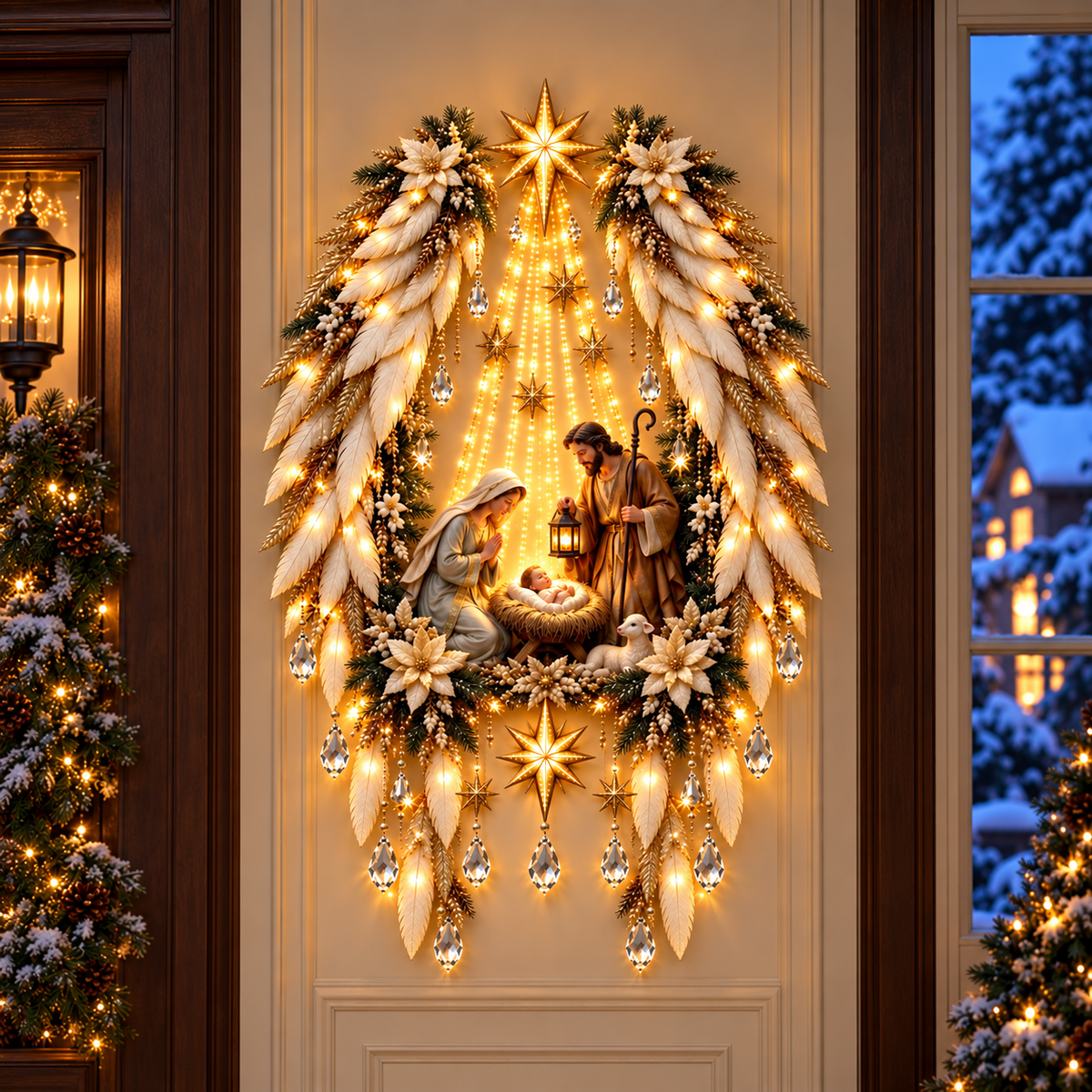 ✝️ Bethlehem Star of Faith™ – Lighted Nativity Wall Decor