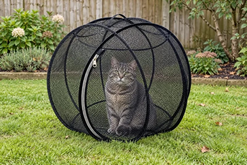 🐱 Pop Up Cat Playpen | 32-Inch Breathable Mesh Enclosure for Indoor & Outdoor Use 🌿
