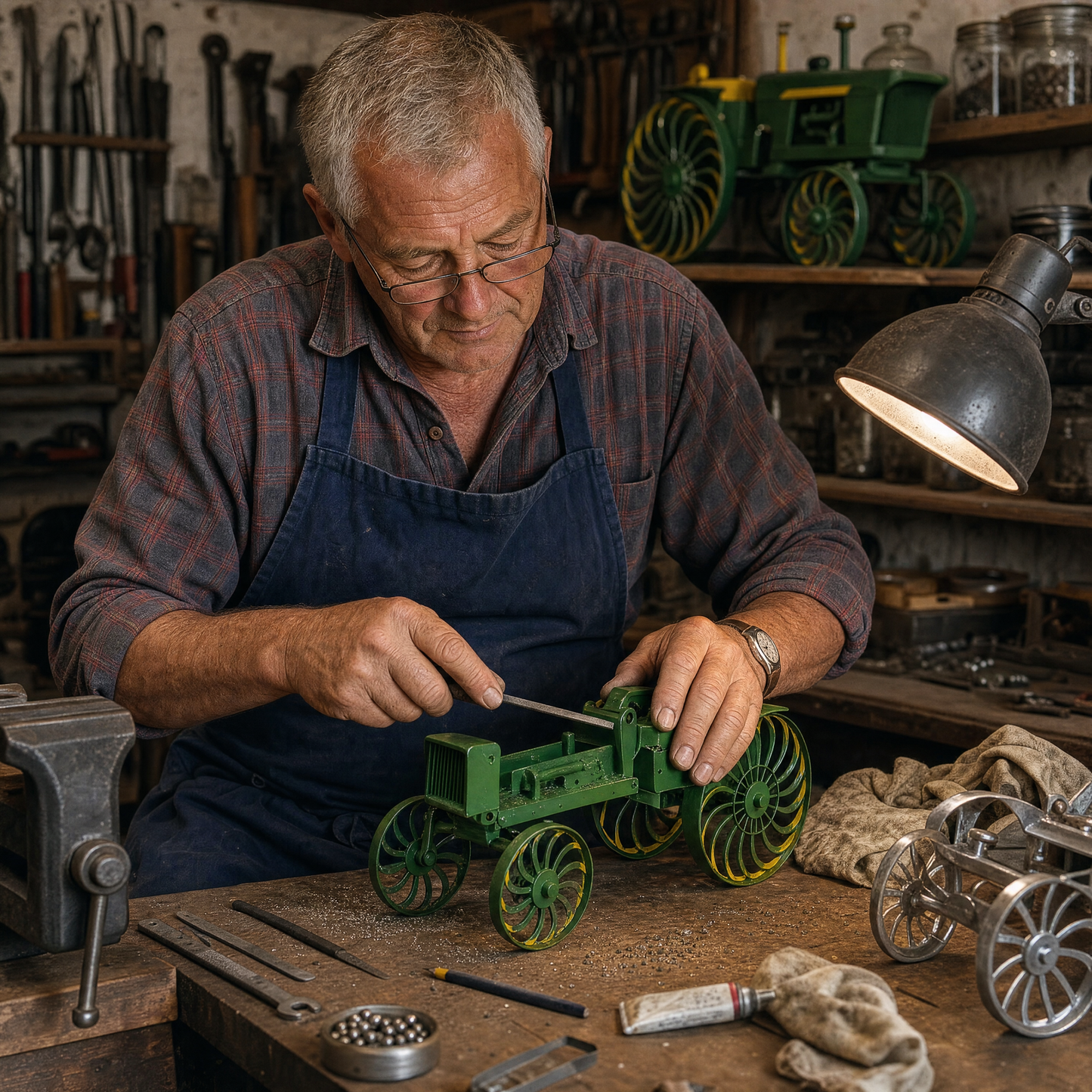🚜 Only Today 60% OFF – Earl's Handmade Tractor Wind Spinner – Flat Iron Construction