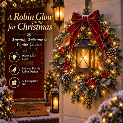 🎄✨ Make Your Christmas Glow! 🐦 A Robin Glow™ Wreath – Save 49%