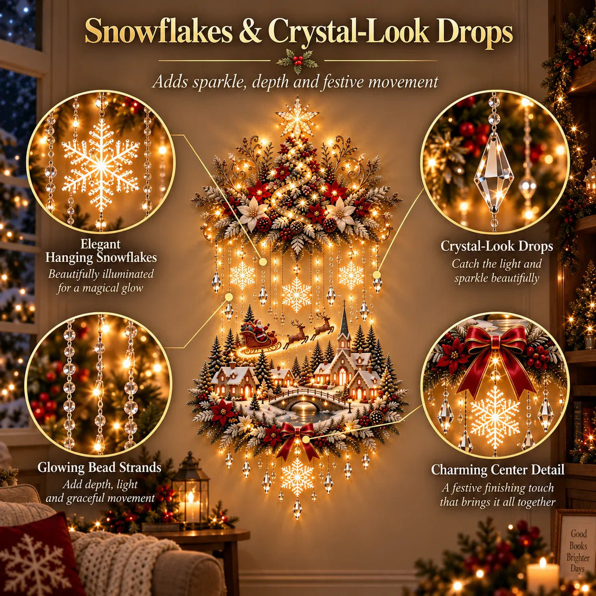 🎄 Christmas Hot Sale – 50% OFF ✨ Christmas Village Cascade Wall Light™ – A Glowing Holiday Story for Your Wall