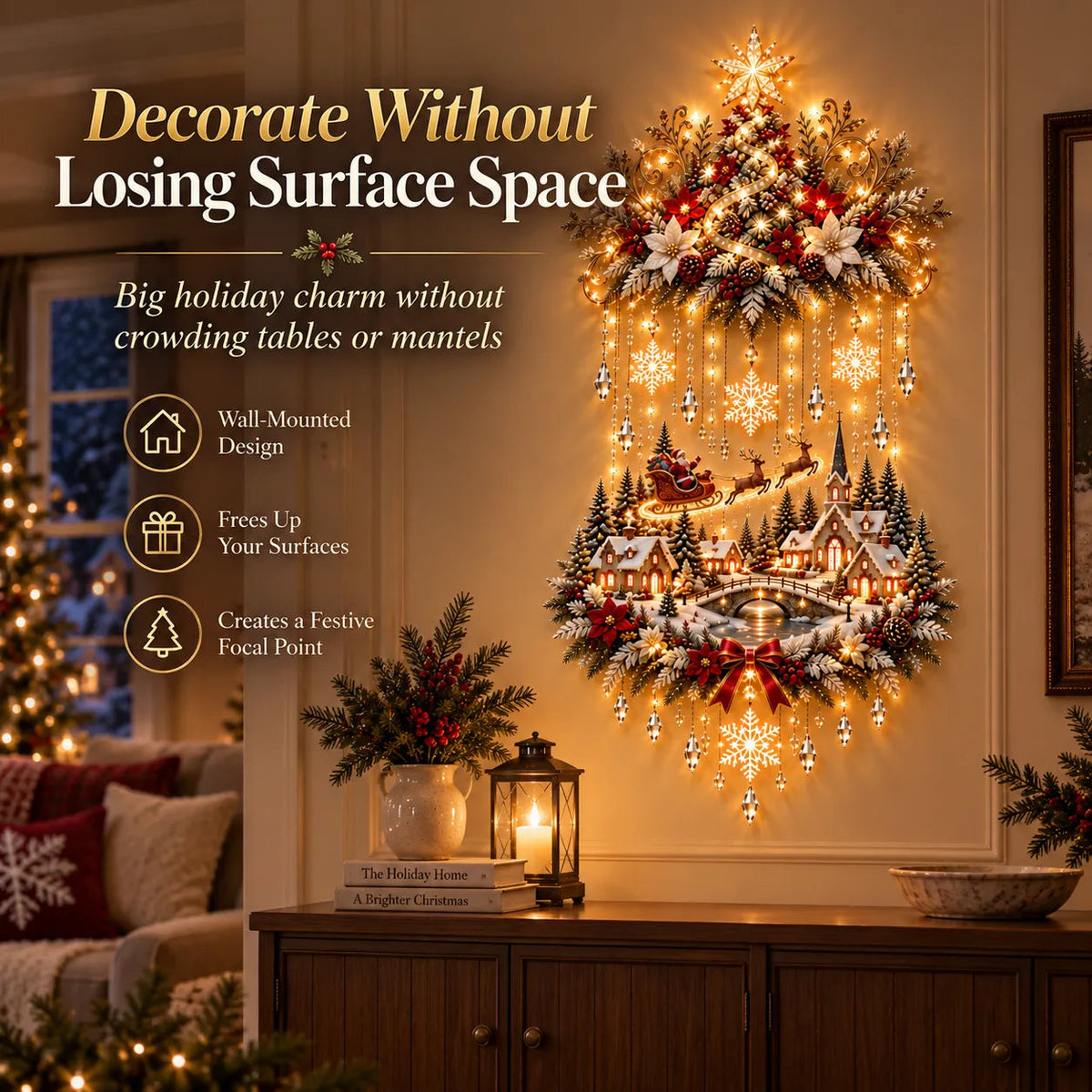 🎄 Christmas Hot Sale – 50% OFF ✨ Christmas Village Cascade Wall Light™ – A Glowing Holiday Story for Your Wall