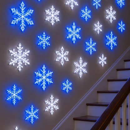 ❄️ 12-Piece LED Snowflake Wall Light Set – Remote-Controlled Christmas Winter Decor