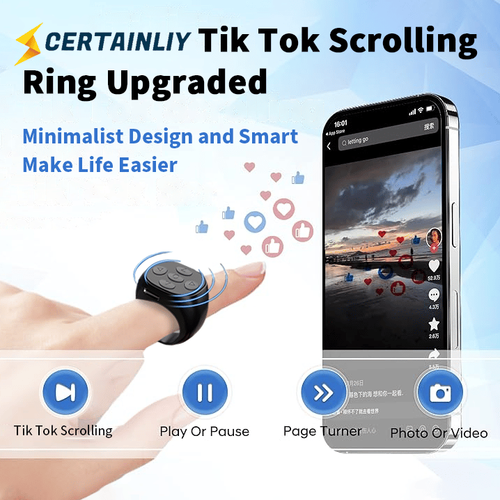 🥳2026 HOT SALE🥳50K+ SOLD!Hot Sale - 50% OFF🔥Fingertip Wireless Bluetooth Remote Control