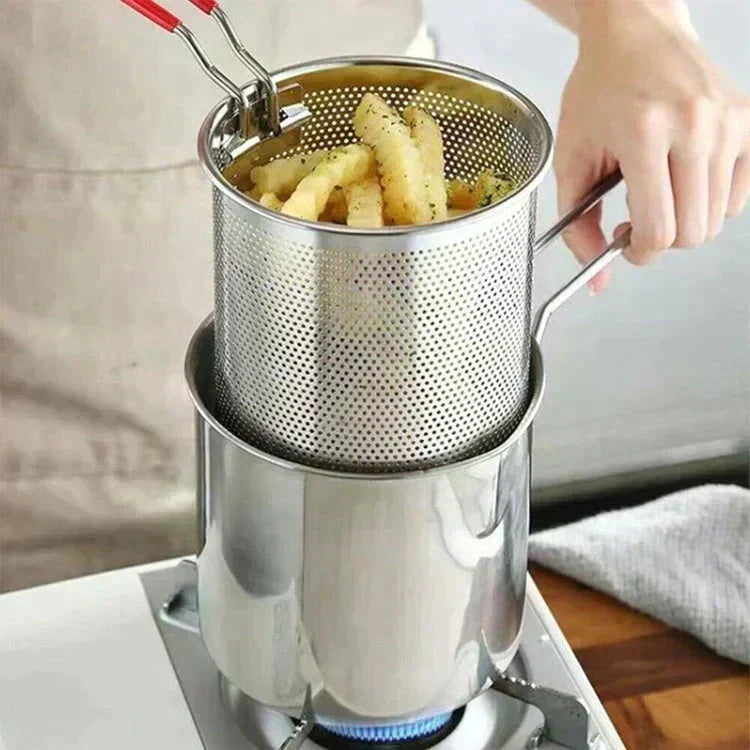 🎉Fry Crispy Food Instantly! No-Splash Oil-Saving Stainless Fryer