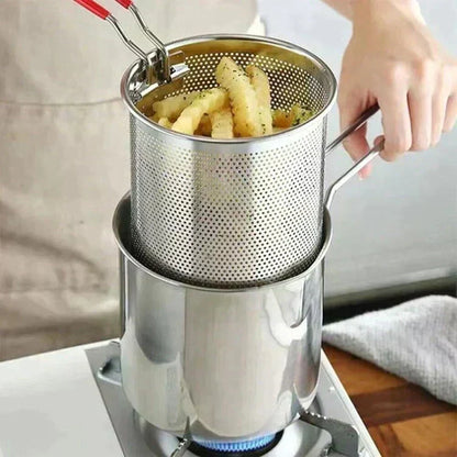 🎉Fry Crispy Food Instantly! No-Splash Oil-Saving Stainless Fryer