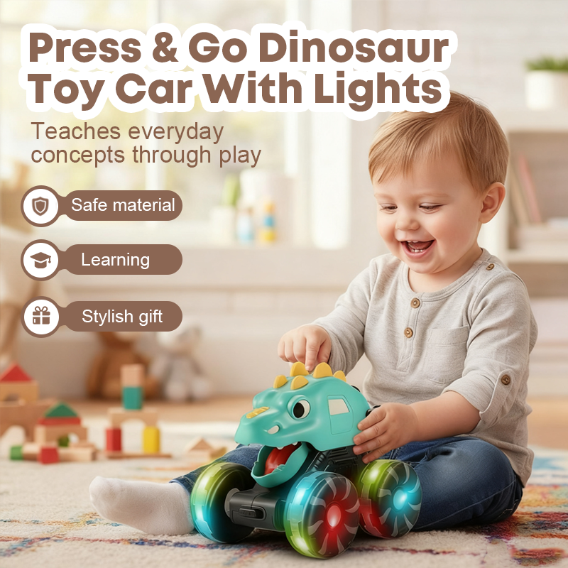 🎉 Special Offer – 50% OFF🦖🚙Press & Go Dinosaur Toy Car With Lights🎁