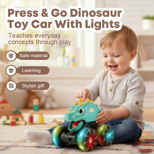 🎉 Special Offer – 50% OFF🦖🚙Press & Go Dinosaur Toy Car With Lights🎁