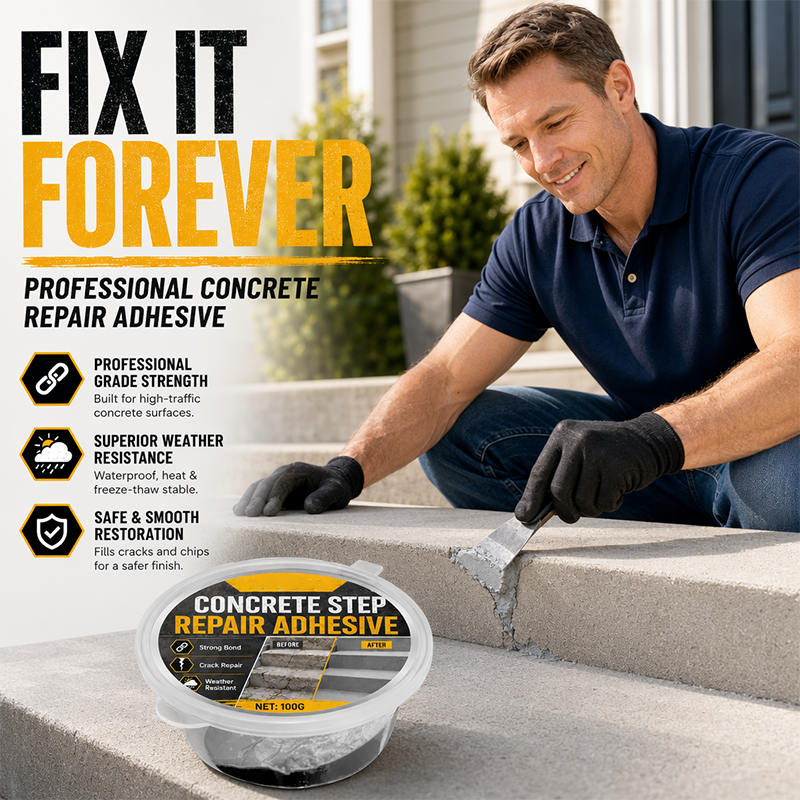 🧱 Concrete Step Repair Paste – Fill Cracks, Chips & Broken Edges Without Complicated Mixing