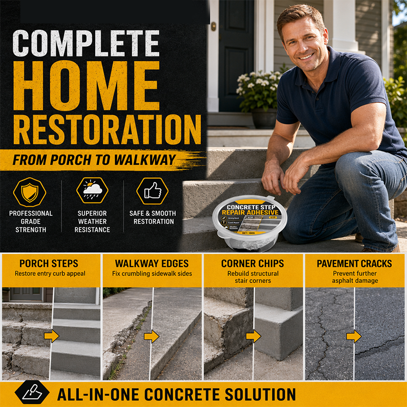 🧱 Concrete Step Repair Paste – Fill Cracks, Chips & Broken Edges Without Complicated Mixing