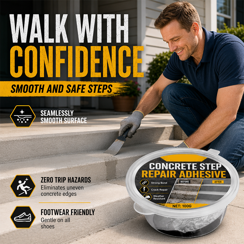 🧱 Concrete Step Repair Paste – Fill Cracks, Chips & Broken Edges Without Complicated Mixing