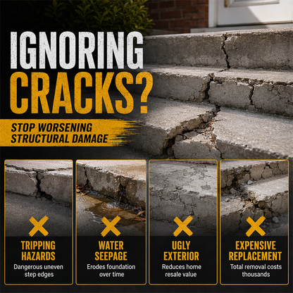 🧱 Concrete Step Repair Paste – Fill Cracks, Chips & Broken Edges Without Complicated Mixing