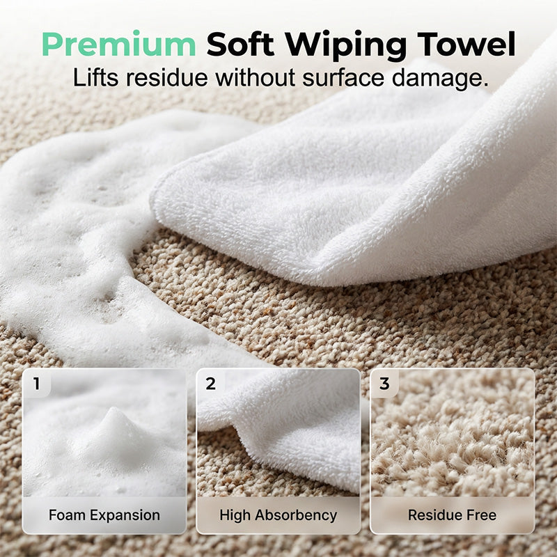 🔥 LAST DAY: Buy 1 Get 1 FREE | Waterless Carpet Foam Stain Remover + Towel
