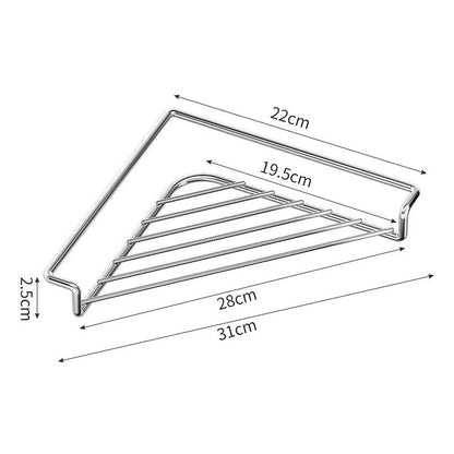 🧽 No More Slimy Sponges – Stainless Steel Corner Rack with Fast-Drain Tray. Keeps Counters Dry. US Stock
