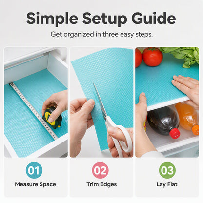 Waterproof Fridge Shelf Liners – Non-Slip, Easy-Clean & Food-Safe – Keeps Fridge Shelves Fresh & Organized