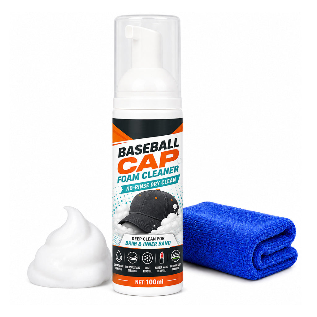 🧢 No-Rinse Baseball Cap Foam Cleaner – Deep Clean Brims, Sweatbands & Everyday Buildup