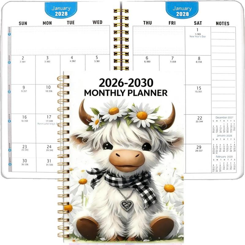⏰📅 LAST DAY SALE ONLY￡6.99!! 🐮2026-2030 Calendar – 5-Year Planner with Charming Highland Cow Cover | Full Month Labels & Easy Annual Viewing (60 Months)
