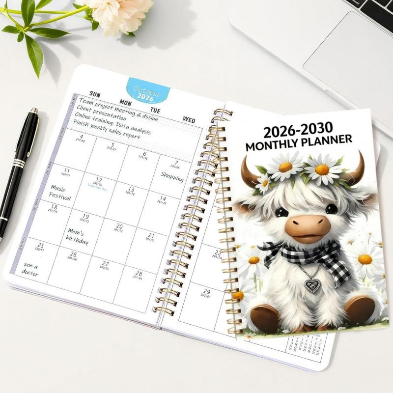 ⏰📅 LAST DAY SALE ONLY￡6.99!! 🐮2026-2030 Calendar – 5-Year Planner with Charming Highland Cow Cover | Full Month Labels & Easy Annual Viewing (60 Months)