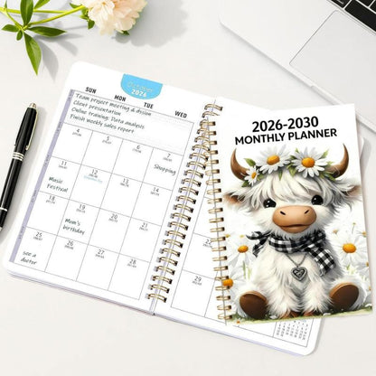 ⏰📅 LAST DAY SALE ONLY￡6.99!! 🐮2026-2030 Calendar – 5-Year Planner with Charming Highland Cow Cover | Full Month Labels & Easy Annual Viewing (60 Months)