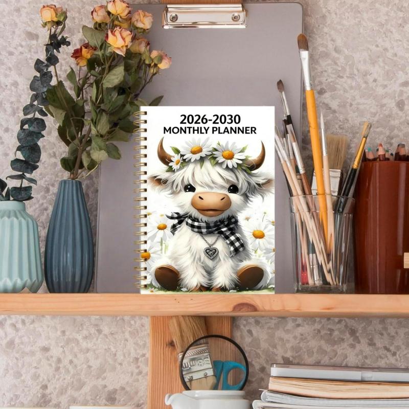 ⏰📅 LAST DAY SALE ONLY￡6.99!! 🐮2026-2030 Calendar – 5-Year Planner with Charming Highland Cow Cover | Full Month Labels & Easy Annual Viewing (60 Months)