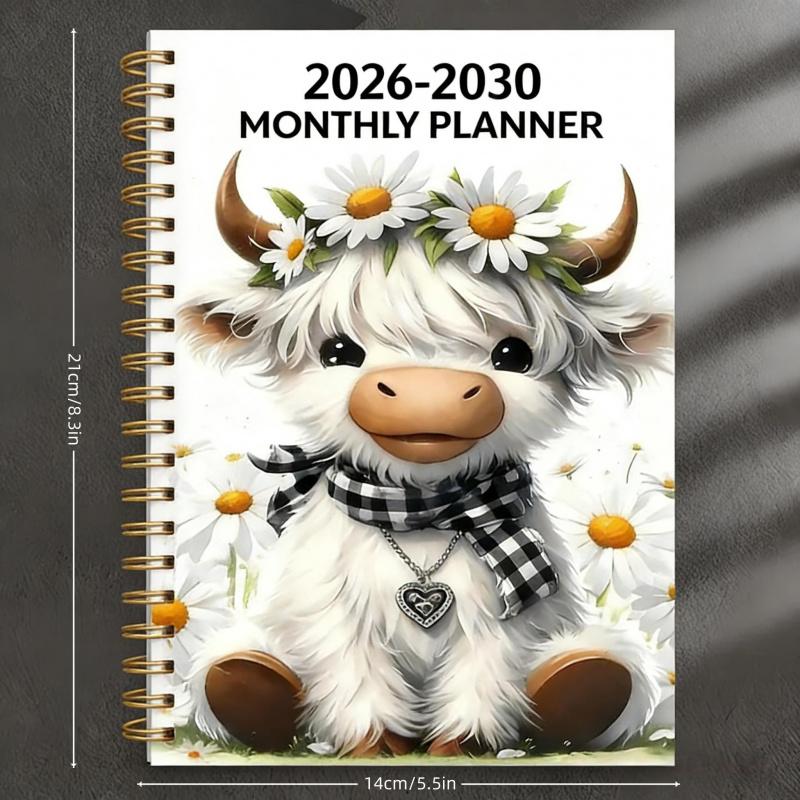 ⏰📅 LAST DAY SALE ONLY￡6.99!! 🐮2026-2030 Calendar – 5-Year Planner with Charming Highland Cow Cover | Full Month Labels & Easy Annual Viewing (60 Months)
