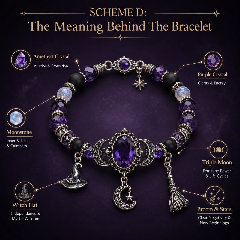 🔥Hot Sale - 50% OFF🔥💜 Gothic Purple Rhinestone Halloween Bracelet