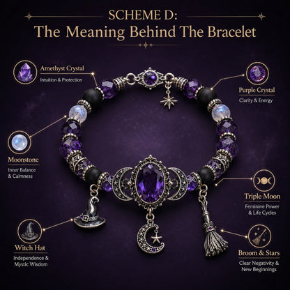 🔥Hot Sale - 50% OFF🔥💜 Gothic Purple Rhinestone Halloween Bracelet