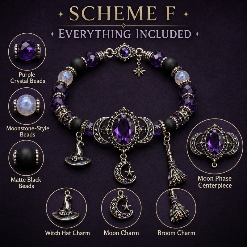 🔥Hot Sale - 50% OFF🔥💜 Gothic Purple Rhinestone Halloween Bracelet