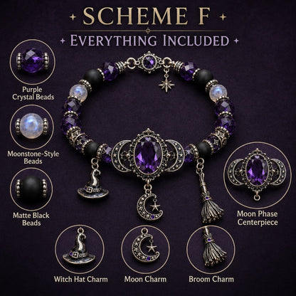 🔥Hot Sale - 50% OFF🔥💜 Gothic Purple Rhinestone Halloween Bracelet