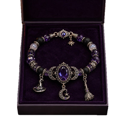 🔥Hot Sale - 50% OFF🔥💜 Gothic Purple Rhinestone Halloween Bracelet
