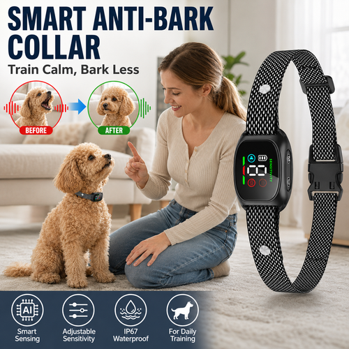 ⭐ Bestseller! 🔥Hot Sale - 50% OFF🔥No-shock anti-bark collar – beep & vibration modes, IP67 waterproof. Fits all sizes. 🐕✨