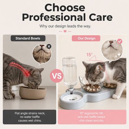 🥳2026 HOT SALE🥳💞50K+ SOLD!50% OFF🔥2-in-1 Ergonomic Elevated Tilted Pet Bowl