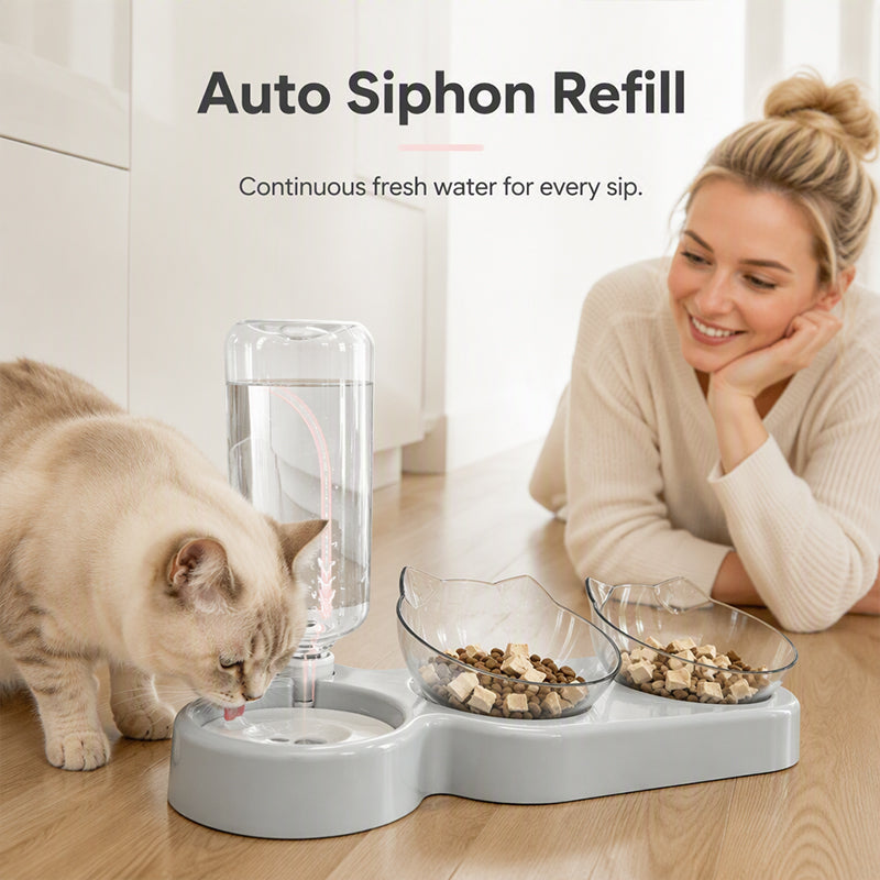 🥳2026 HOT SALE🥳💞50K+ SOLD!50% OFF🔥2-in-1 Ergonomic Elevated Tilted Pet Bowl