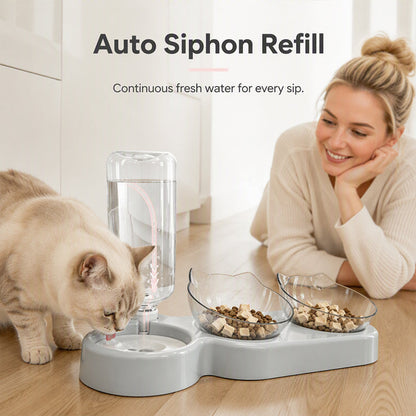 🥳2026 HOT SALE🥳💞50K+ SOLD!50% OFF🔥2-in-1 Ergonomic Elevated Tilted Pet Bowl