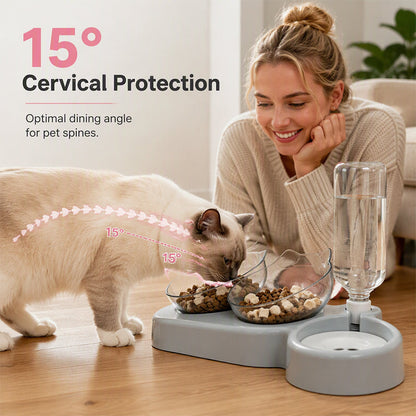 🥳2026 HOT SALE🥳💞50K+ SOLD!50% OFF🔥2-in-1 Ergonomic Elevated Tilted Pet Bowl